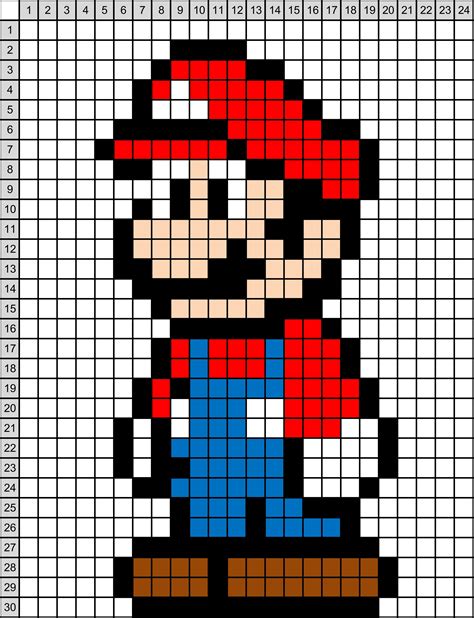 super mario bros pixel art